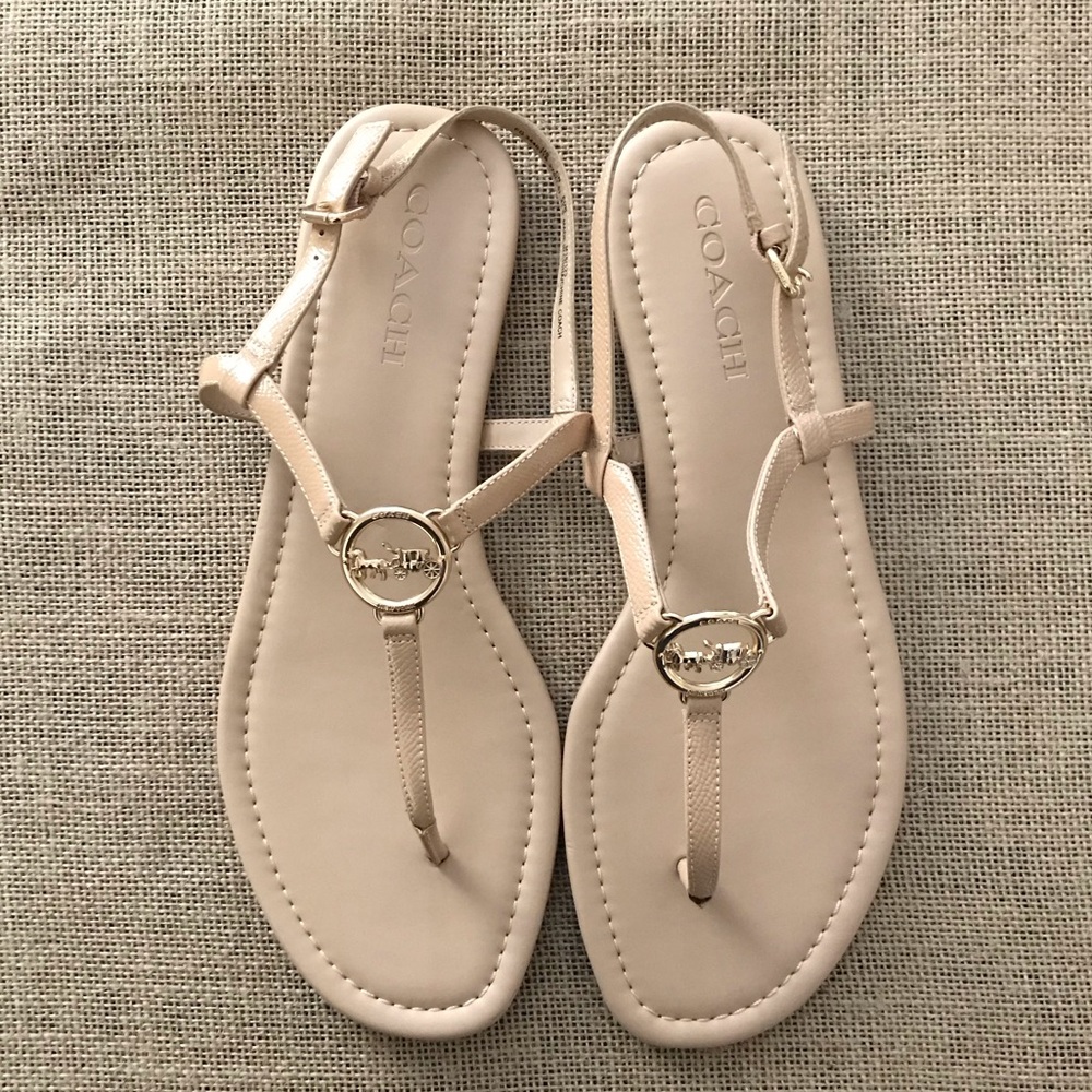 COACH Emblem Tan Sandals